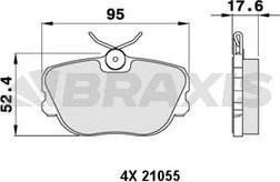 Braxis AA0224 - Brake Pad Set, disc brake autospares.lv