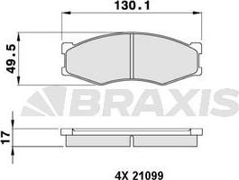 Braxis AA0226 - Brake Pad Set, disc brake autospares.lv