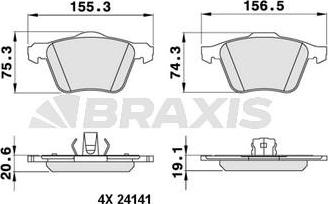 Braxis AA0220 - Brake Pad Set, disc brake autospares.lv