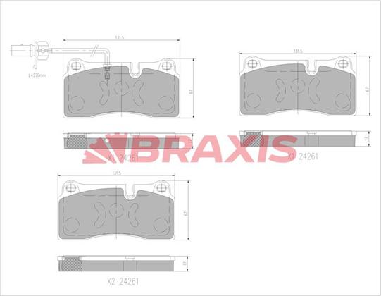 Braxis AA0757 - Brake Pad Set, disc brake autospares.lv