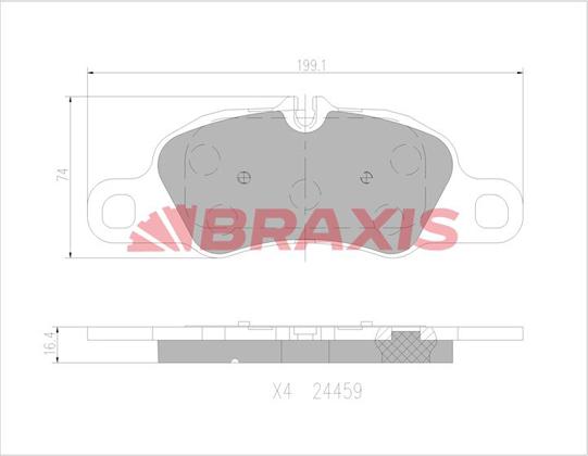 Braxis AA0761 - Brake Pad Set, disc brake autospares.lv