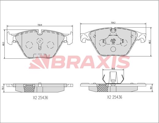 Braxis AA0738 - Brake Pad Set, disc brake autospares.lv