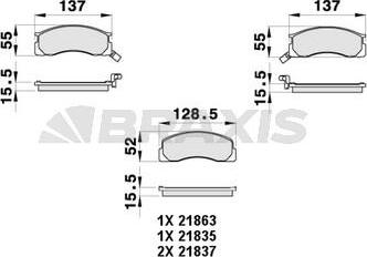 Braxis AB0444 - Brake Pad Set, disc brake autospares.lv