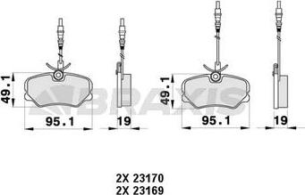 Braxis AB0443 - Brake Pad Set, disc brake autospares.lv