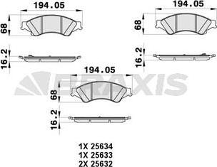 Braxis AB0442 - Brake Pad Set, disc brake autospares.lv