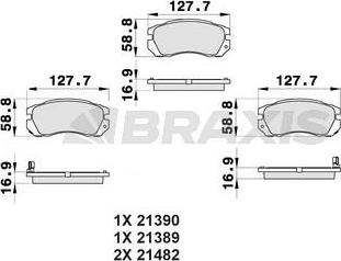 Braxis AB0451 - Brake Pad Set, disc brake autospares.lv