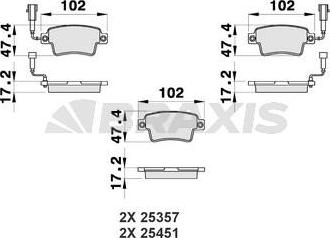 Braxis AB0469 - Brake Pad Set, disc brake autospares.lv