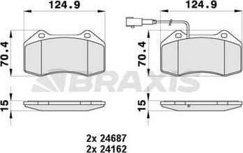 Braxis AB0435 - Brake Pad Set, disc brake autospares.lv