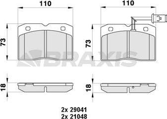 Braxis AB0431 - Brake Pad Set, disc brake autospares.lv