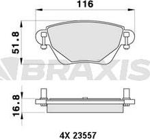 Braxis AB0421 - Brake Pad Set, disc brake autospares.lv