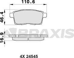 Braxis AB0423 - Brake Pad Set, disc brake autospares.lv