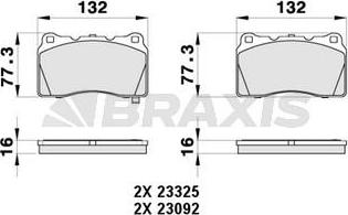 Braxis AB0422 - Brake Pad Set, disc brake autospares.lv