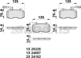 Braxis AB0471 - Brake Pad Set, disc brake autospares.lv