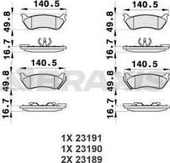 Braxis AB0473 - Brake Pad Set, disc brake autospares.lv