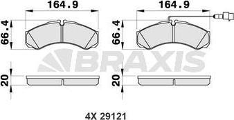 Braxis AB0477 - Brake Pad Set, disc brake autospares.lv