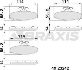 Braxis AB0500 - Brake Pad Set, disc brake autospares.lv