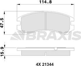 Braxis AB0508 - Brake Pad Set, disc brake autospares.lv