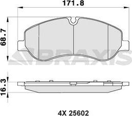 Braxis AB0503 - Brake Pad Set, disc brake autospares.lv