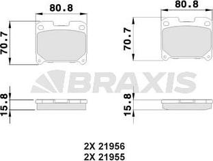 Braxis AB0514 - Brake Pad Set, disc brake autospares.lv