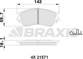 Braxis AB0515 - Brake Pad Set, disc brake autospares.lv