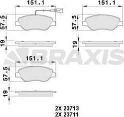Braxis AB0529 - Brake Pad Set, disc brake autospares.lv
