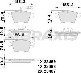 Braxis AB0099 - Brake Pad Set, disc brake autospares.lv