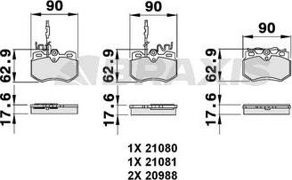 Braxis AB0094 - Brake Pad Set, disc brake autospares.lv