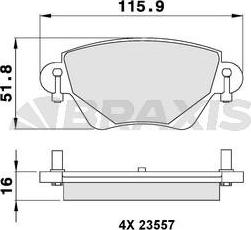 Braxis AB0091 - Brake Pad Set, disc brake autospares.lv