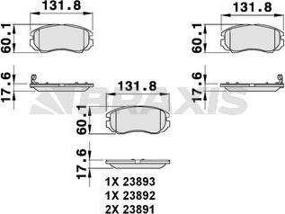 Braxis AB0092 - Brake Pad Set, disc brake autospares.lv