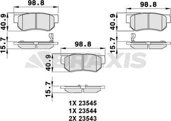 Braxis AB0097 - Brake Pad Set, disc brake autospares.lv