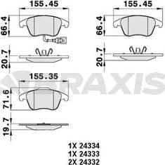 Braxis AB0059 - Brake Pad Set, disc brake autospares.lv