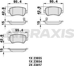 Braxis AB0056 - Brake Pad Set, disc brake autospares.lv