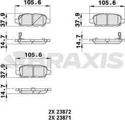 Braxis AB0057 - Brake Pad Set, disc brake autospares.lv