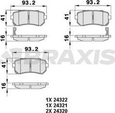 Braxis AB0065 - Brake Pad Set, disc brake autospares.lv