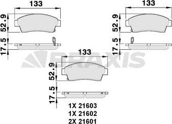 Braxis AB0060 - Brake Pad Set, disc brake autospares.lv