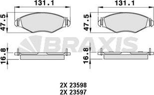 Braxis AB0005 - Brake Pad Set, disc brake autospares.lv