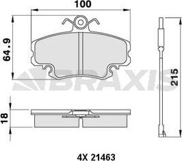 Braxis AB0001 - Brake Pad Set, disc brake autospares.lv