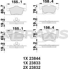 Braxis AB0008 - Brake Pad Set, disc brake autospares.lv