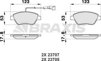 Braxis AB0012 - Brake Pad Set, disc brake autospares.lv