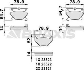 Braxis AB0085 - Brake Pad Set, disc brake autospares.lv