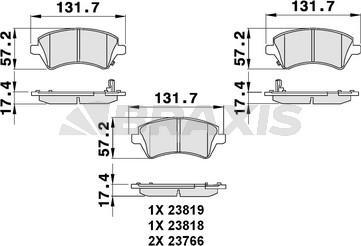 Braxis AB0082 - Brake Pad Set, disc brake autospares.lv