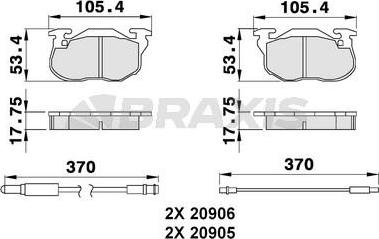 Braxis AB0039 - Brake Pad Set, disc brake autospares.lv