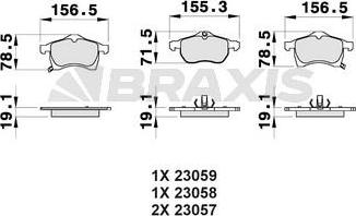 Braxis AB0031 - Brake Pad Set, disc brake autospares.lv