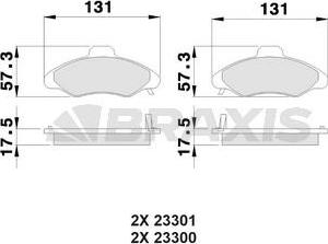 Braxis AB0033 - Brake Pad Set, disc brake autospares.lv