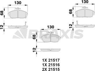 Braxis AB0023 - Brake Pad Set, disc brake autospares.lv