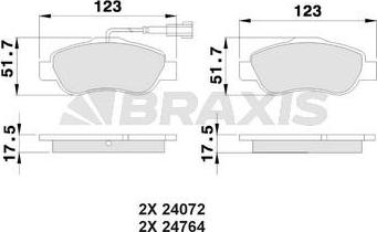 Braxis AB0022 - Brake Pad Set, disc brake autospares.lv