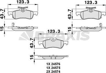 Braxis AB0079 - Brake Pad Set, disc brake autospares.lv