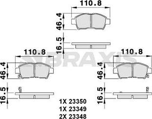 Braxis AB0077 - Brake Pad Set, disc brake autospares.lv