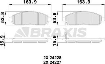 Braxis AB0198 - Brake Pad Set, disc brake autospares.lv