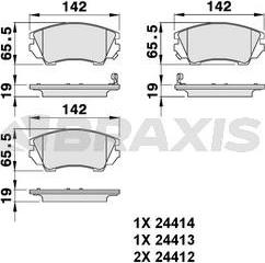 Braxis AB0144 - Brake Pad Set, disc brake autospares.lv